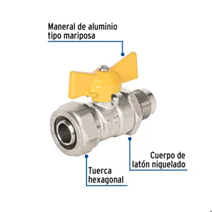 Válvula esfera para PE-AL-PE, 1/2