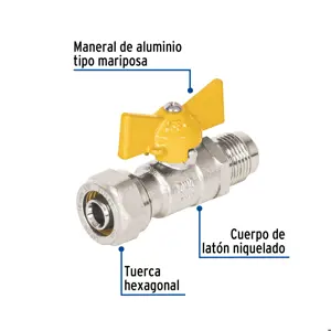 Válvula esfera para PE-AL-PE, 3/8