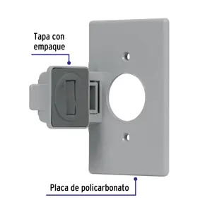 Volteck Placa contacto redondo, policarbonato,p/intemperie, Standard