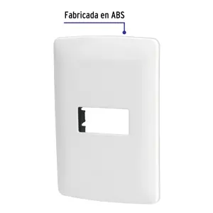 Placa 1 módulo de ABS, línea Italiana, color blanco, Volteck