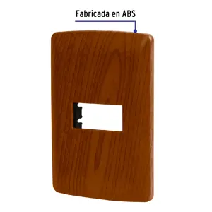 Volteck Placa 1 módulo de ABS, línea Italiana, acabado madera