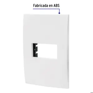 Placa 1 módulo de ABS, línea Oslo, color blanco, Volteck