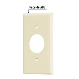 Volteck Placa de ABS para contacto redondo, Standard, marfil