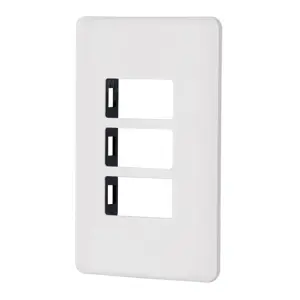 Placa 3 módulos de ABS, blanca, Volteck Basic