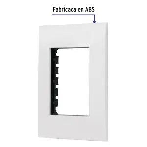 Placa 3 módulos de ABS, línea Oslo, color blanco, Volteck