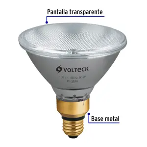 Lámpara de halógeno 90 W tipo PAR 38, en caja, Volteck