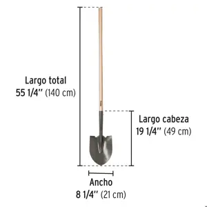 Pala redonda mango largo 44