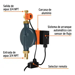 Bomba presurizadora 1/3 HP, con sensor regulable, Truper