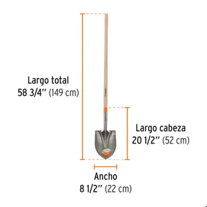 Pala redonda Classic, mango largo 48