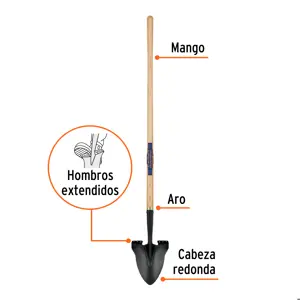 Pala redonda Classic Gardener, mango 45