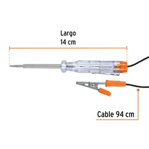 Truper Probador de circuitos de corriente directa 14 cm c/caimán