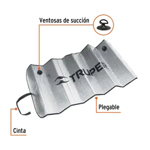 Parasol plegable de 135 cm para auto, Truper