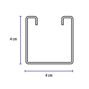 Perfil unicanal perforado de 3 m, 4 x 4 cm, cal. 14, Volteck