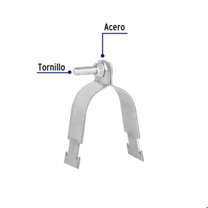 Abrazadera para perfil monocanal de 2