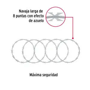 Fiero Rollo de púa concertina máxima seguridad, 45 cm diámetro