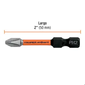 Truper Estuche con 15 puntas de cruz PH2 de impacto largo 2