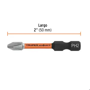 Truper Estuche con 50 puntas de cruz PH2 de impacto largo 2