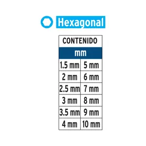 Juego de 12 puntas hexagonales mm largo 2