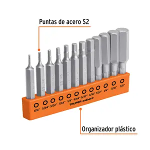 Juego de 12 puntas hexagonales std largo 2