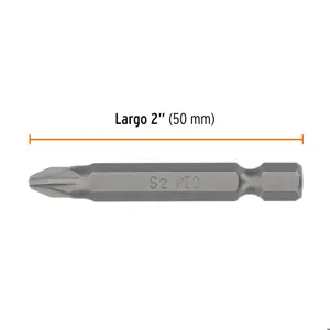 Estuche con 5 puntas pozidriv PZ2 largo 2