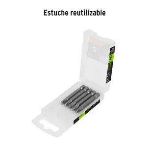 Estuche con 5 puntas pozidriv PZ3 largo 2