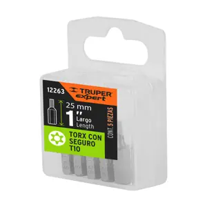 Estuche con 5 puntas torx T10 con seguro largo 1