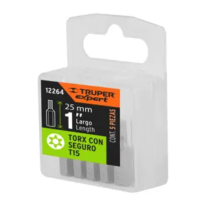 Estuche con 5 puntas torx T15 con seguro largo 1