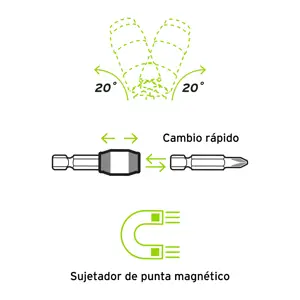 Adaptador articulado de 90 mm magnético para puntas, Expert