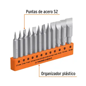 Juego de 12 puntas planas mm combinadas largo 2