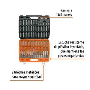 Truper Jgo profesional de puntas y dados con punta p/mécanica 150pz