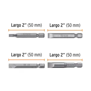 Estuche con 6 puntas planas combinadas largo 2