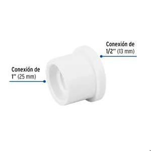 Reducción bushing de PVC 1 x 1/2