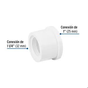 Reducción bushing de PVC 1-1/4 x 1