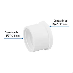 Reducción bushing de PVC 1-1/2 x 1-1/4