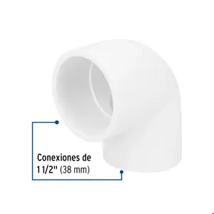 Codo 90° de PVC de 1-1/2