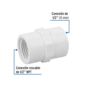 Adaptador hembra de PVC 1/2