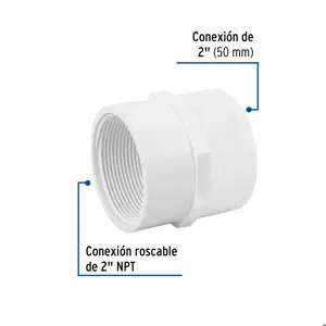 Adaptador hembra de PVC, 2