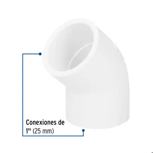 Codo 45° de PVC de 1