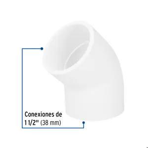 Codo 45° de PVC de 1-1/2