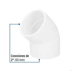 Codo 45° de PVC de 2