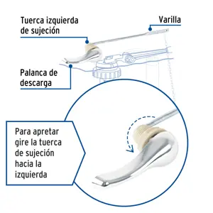 Palanca cromada para WC, Foset