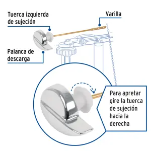 Palanca lateral cromada para WC, Foset