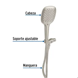 Regadera satín de teléfono con soporte, Foset Riviera