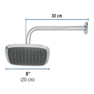 Foset Regadera cuadrada plato ancho 8