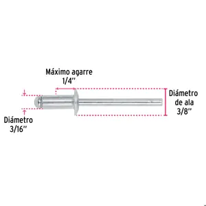 Fiero Bolsa con 50 remaches 3/16