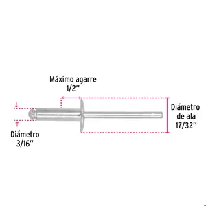 Fiero Bolsa con 50 remaches 3/16
