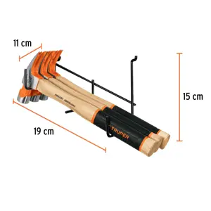 Rack para 3 martillos pulidos, uña curva, Truper