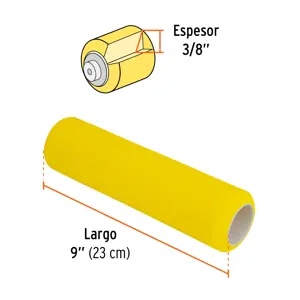 Truper Felpa para rodillo, esponja 9 x 3/8