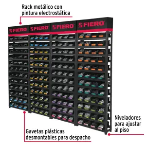 Fiero Rack modular con tornillos, 192 gavetas