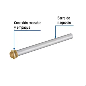 Ánodo de magnesio para calentador solar, 3/4